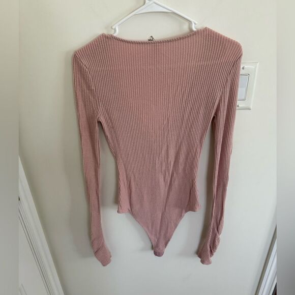 Free People Cozy Up With Me Bodysuit Rose Small - Picture 5 of 8